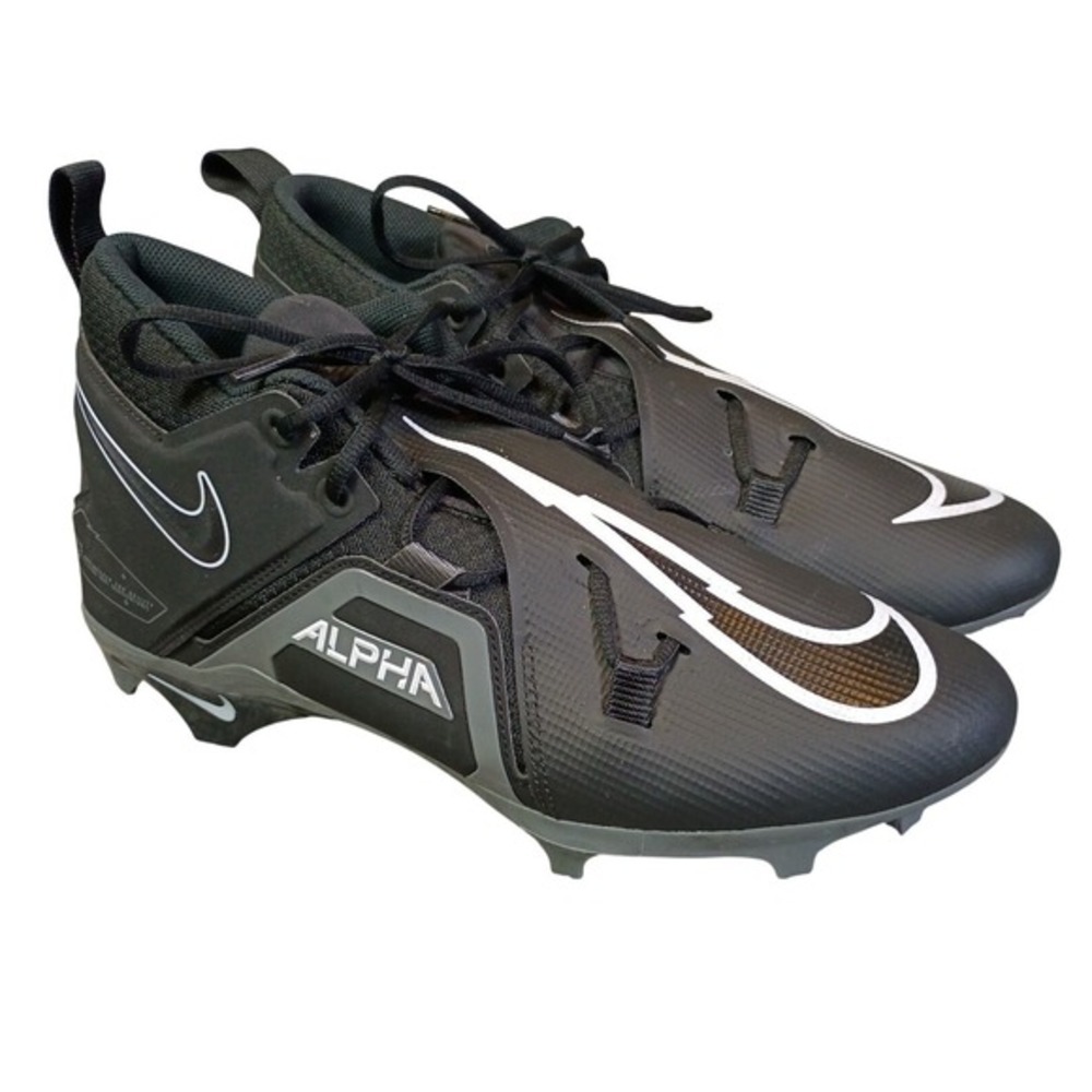 Nike Mens US 13 Alpha Menace Pro 3 Mid Football Cleats‎ Black DM1788-100 EUC